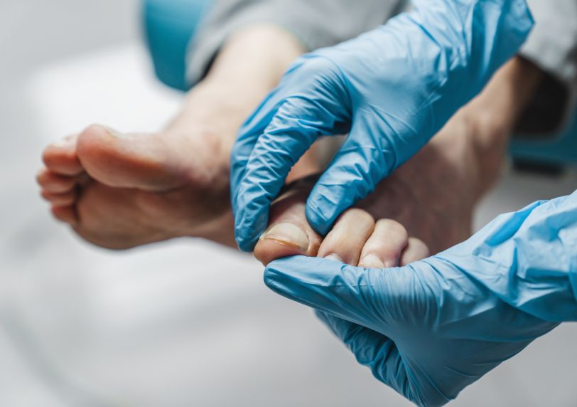 toe nail being cleaned